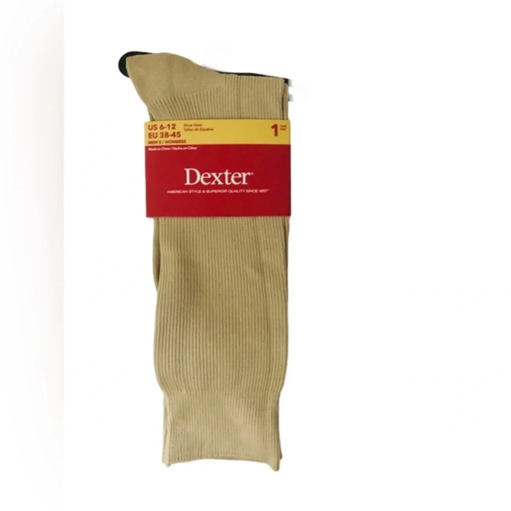 6pc Men’s socks-2sets red black Gildan smart basics, 1set tan Dexter dress socks